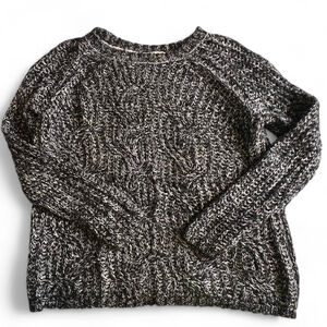 Two by Vince Camuto Women's Marled Knit Black & White Sweater S casual cozy